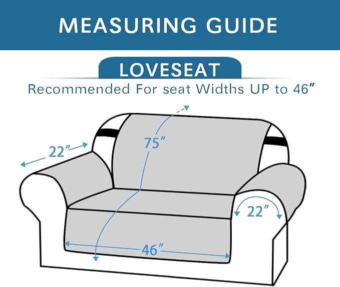 H.VERSAILTEX 100% Waterproof Sofa Slipcover Washable Loveseat Cover for 2 Cushion Cover Non-Slip Furniture Protector with Puppy Paw Silicone Backing Couch Cover for Pets Dogs (Loveseat, Dark Teal) - Image 3