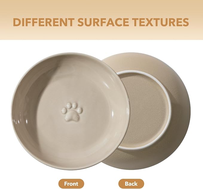 Havniva Ceramic Cat Food Bowls, Shallow Cat Dishes for Indoor Cats Set of 3 | Wide Opening, 5.6” Ceramic Cat Bowls, Cat Plates for Wet & Dry Food, Non-slip Rubber Base, Whisker Friendly Cat Bowl - Image 4