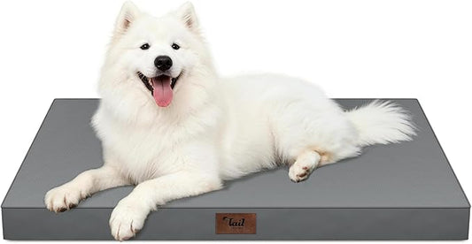Large Waterproof Orthopedic Dog Bed with Egg Crate Foam | Fits 42x28 Crates, TPU Waterproof Layer, 1680D Washable Oxford Cover, Portable Handle, Indoor & Outdoor Use, Up to 80 lbs by TailStories
