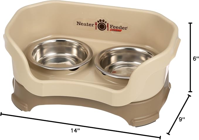 Neater Pet Brands Neater Feeder Deluxe Mess Proof Cat Bowls Elevated, Made in USA, No Spill Raised Bowls for Indoor Cats, Stainless Steel Food and Water Bowl Set, Pet Dish Feeding Station, Cappuccino - Image 10