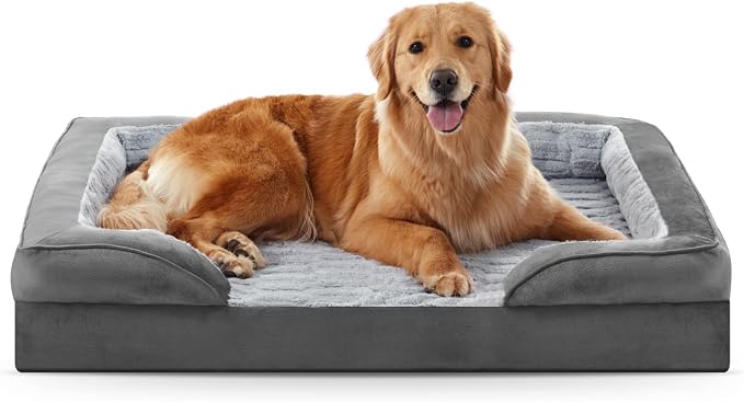 FURTIME Orthopedic Large Dog Bed, XL Waterproof Dog Beds, 42x35x6.5 Supportive Foam Pet Couch Bed with Removable Washable Cover and Nonskid Bottom by FURTIME