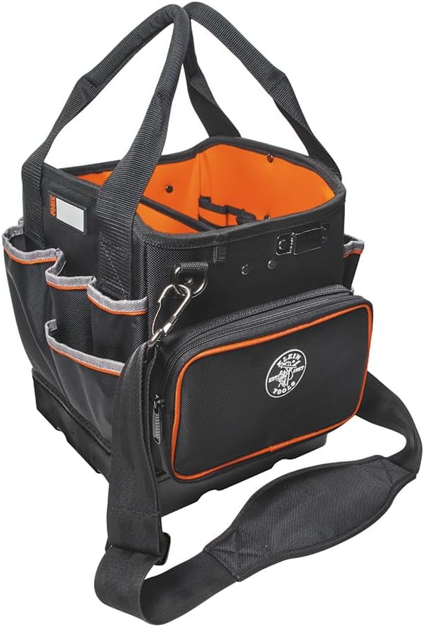 Klein Tools 5541610-14 Tool Bag with Shoulder Strap Has 40 Pockets for Tool Storage and Orange Interior by Unknown