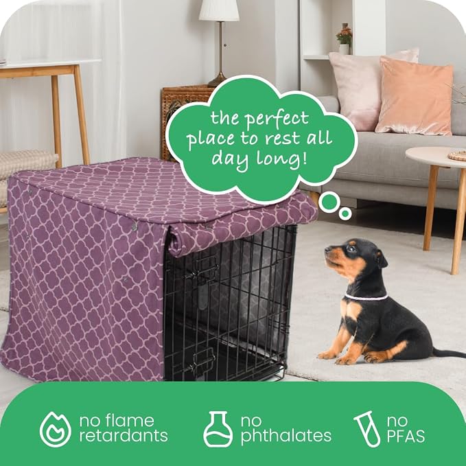 Molly Mutt Royals Dog Crate Cover, 100% Cotton Canvas Cover with 2 Roll-Up Panels, Ideal for Dog or Cat Crate, Durable, Washable, and Free of Harmful Chemicals, 24" x 18" x 21" - Image 6