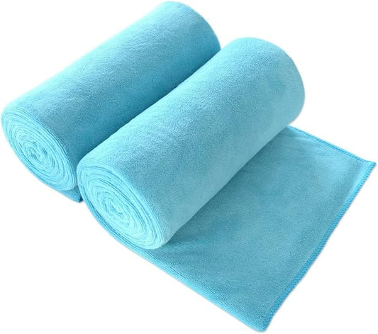JML Microfiber Bath Sheet Towels, 2 Pack, 40" x 80", Aquamarine | Hanging Loop, Soft, Absorbent & Quick Dry, Lint Free, Fade Resistant, for Spa, Sauna, Swimming, Pool, Yoga by JML