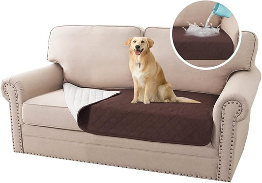 H.VERSAILTEX Couch Cover for Dogs Washable 100% Waterproof Sofa Cushion Cover Dog Bed Cover Non-Slip Pet Blanket for Sofa Cushion Protector, 35" x 62", Brown by HVERSAILTEX