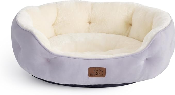 Bedsure Dog Beds for Small Dogs - Round Cat Beds for Indoor Cats, Washable Pet Bed for Puppy and Kitten with Slip-Resistant Bottom, 20 Inches, Misty Lilac | Azure Lilac Soft Plush Pet Bed,Dog Beds for Small Dogs for Puppy and Kittens,Anti-Slip Bottom,E... by Unknown