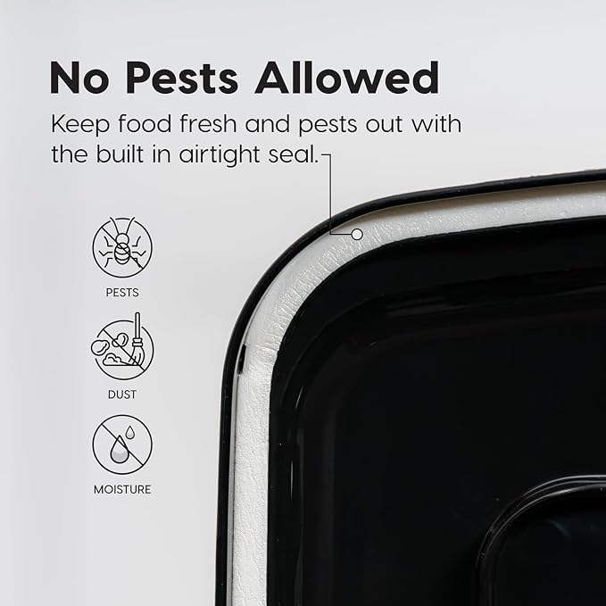 IRIS USA Dog Food Storage Container 58 Lb, Airtight Large Pet Food Storage Bin with Wheels, for Dog Cat Bird Chicken Food, Holds Up to 58 lbs, Keep Fresh, BPA Free, Made in USA, Black - Image 8