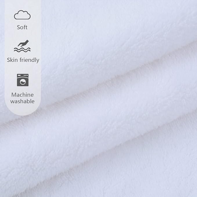 KinHwa Microfiber Bath Towel 30x60inch 2 Pack Extra Large Bathroom Towels,Ultra Absorbent Shower Towel Set,Quick Dry Soft Bath Sheets for Spa, Swimming, Pool- White | Large absorbent bath towel for shower, spa, swimming, pool. Soft quick dry microfiber... - Image 3