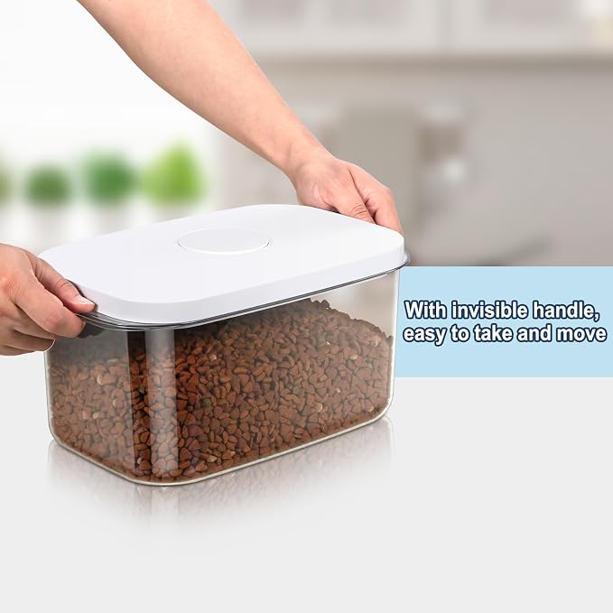6 lbs Airtight Dog Cat Food Storage Container and Dog Treat Containers BPA-Free, PET Clear Stackable Pet Storage Bin, 1-Cup Scoop, 1-Sponge cleaning brush, Pop Top, With handle, Easy Mobility-Medium - Image 5