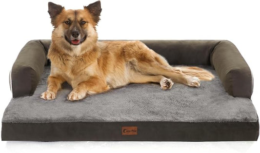 Orthopedic Washable Dog Bed for Large Dogs, 36x27in, Dark Green | Orthopedic Foam Eases Joint Pressure, Bolsters Supports Head And Neck, Washable Pet Beds, Removable Cover, Non-Slip Bottom by CasaPaw