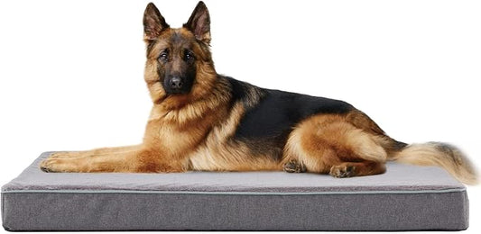 WATANIYA PET Extra Large Dog Beds, Memory Foam with Faux Fur, Orthopedic with Waterproof Liner, Anti-Slip Bottom, Machine Washable Cover, Suitable for Large Dogs up to 110lbs by WATANIYAPET