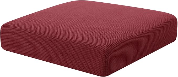 Hokway Couch Cushion Covers Christmas Wine Red Stretch Cushion Covers Sofa Seat Cushion Slipcover Cushion Protector(Wine, Small) by Hokway