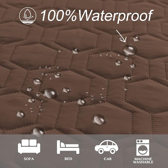 Tcksstex Waterproof and Anti-Slip Dog Bed Cover and Pet Blanket Sofa Pet Bed Mat car Incontinence Mattress Protectors Furniture Couch Cover for Most Cats Dogs, Pets（40x50-Chocolate） - Image 2