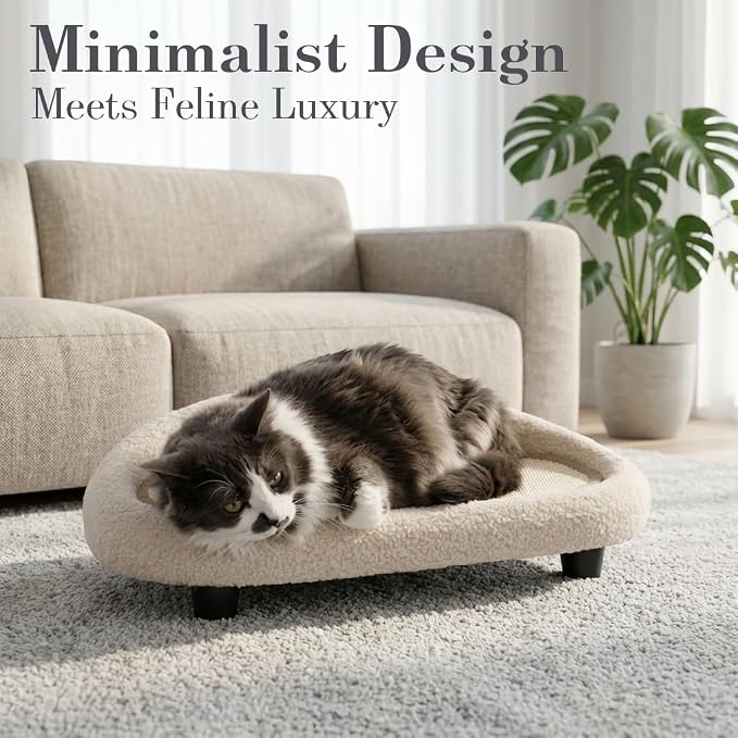 Cat Sisal Scratcher Bed with Refill Pad, Horizontal Scratching Sofa, Sisal Couch for Indoor Cats, Off-White Color - Image 5