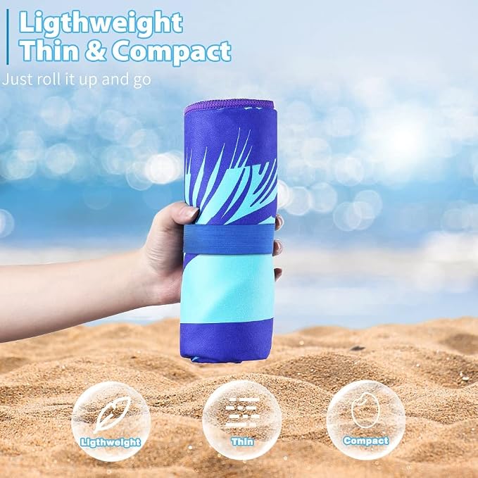 4 Pack Microfiber Oversized Lightweight Beach Towel 71"x32" XL Extra Large Thin Sand Free Towels Travel Swim Pool Yoga Gym Camping for Adults Beach Essentials Accessories Vacation Gift - Image 2