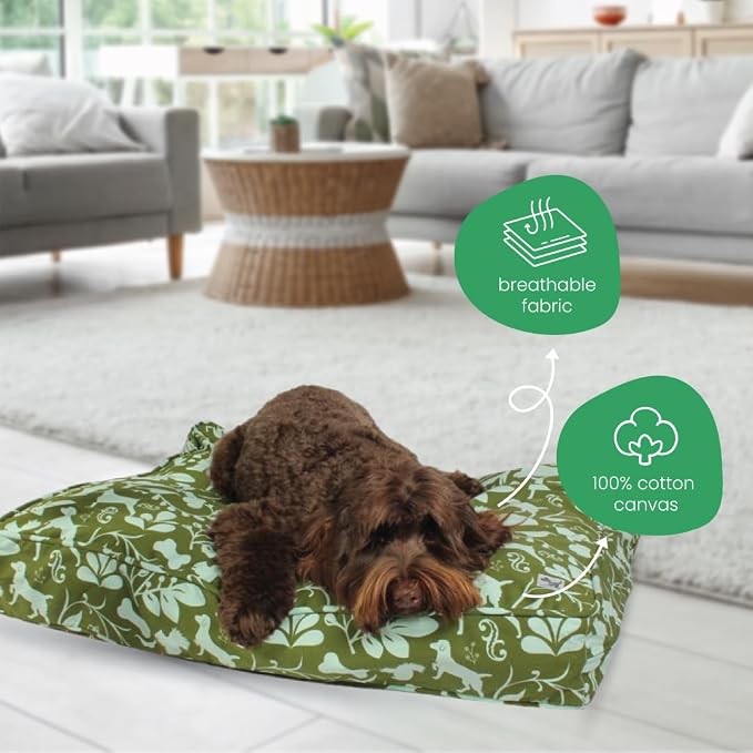 Molly Mutt Medium to Large Dog Bed Cover, Amarillo by Morning, Olive Green & Light Blue 27"x36"x5" - Image 4