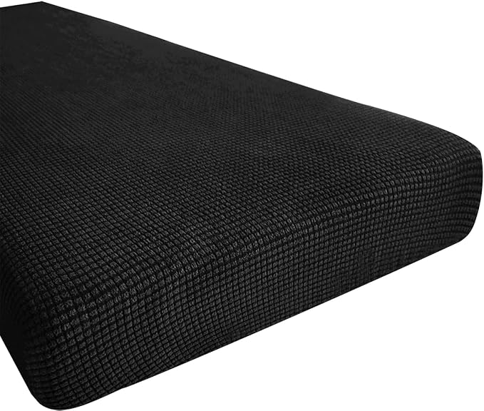 Hokway Couch Cushion Covers Stretch Cushion Covers Sofa Seat Cushion Slipcover Cushion Protector(Black, Medium) by Hokway