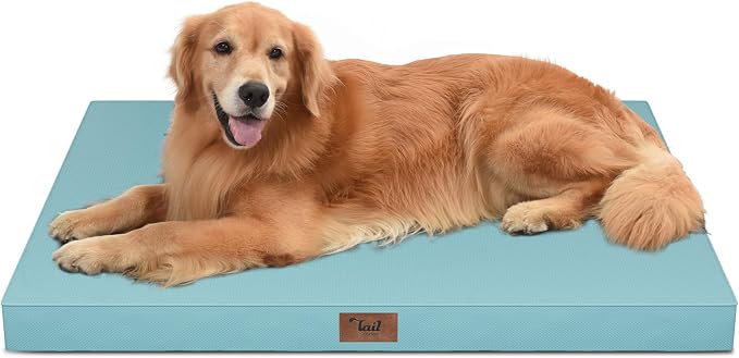 Waterproof Orthopedic Outdoor Dog Bed XL for Extra Large Dogs | Egg Crate Foam for Joint Support, TPU Waterproof Layer, Machine Washable 1680D Oxford Cover, 44 x 32 Inch, Up to 90 lbs by TailStories