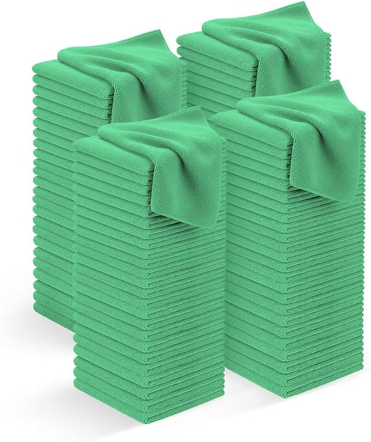 Avalon Towels Microfiber Cleaning Cloths (Value Pack of 100) - Size 12 x 12 Inches, Highly Absorbent Cleaning Rags, Lint Free, Reusable and Washable, Microfiber Towels for Cars by AvalonTowels