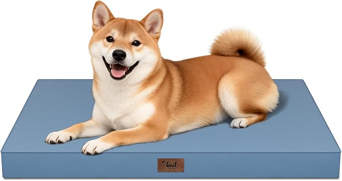 Outdoor Waterproof Orthopedic Dog Bed for Medium Size Dogs | Egg Crate Foam for Joint Support, Fits 36x23 Crates, TPU Waterproof Layer, Machine Washable 1680D Oxford Cover, Up to 50 lbs by TailStories