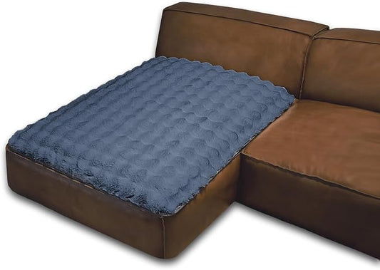Dogs/Cats Bed Mats, Dog Pad Washable Removable Couch Cover with Anti-Slip Back, Plush Long Fur Mat, Perfect for Small, Medium and Large Dogs.(Noble Gray-Bubble, 40"x50") by SNUGGLESINTO