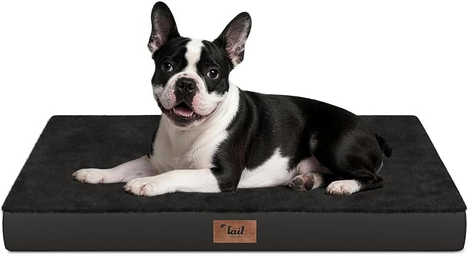Orthopedic Waterproof Dog Bed for Small Dogs and Cats | Egg Crate Foam for Joint Support, Fits 30x19 Crates, TPU Waterproof Layer, Machine Washable 1680D Oxford Cover, Up to 30 lbs by TailStories