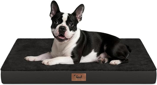 Orthopedic Waterproof Dog Bed for Small Dogs and Cats | Egg Crate Foam for Joint Support, Fits 30x19 Crates, TPU Waterproof Layer, Machine Washable 1680D Oxford Cover, Up to 30 lbs by TailStories