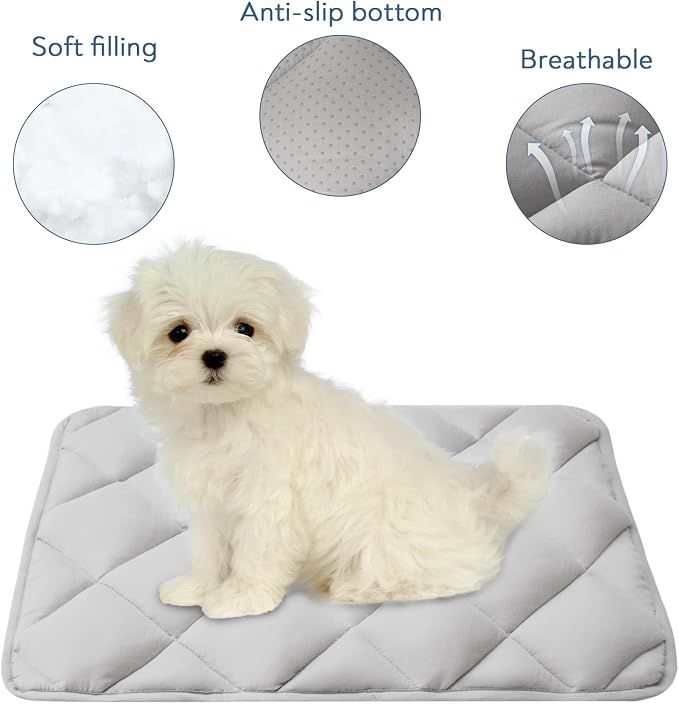 Dog Crate Pad 2 Pack (30" x 19"), Dog Crate Mat with Anti-Slip Bottom, Grey | Fits 30 Inch Crate, Soft, Machine Washable, Kennel Pad - Image 2