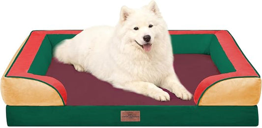 Comfort Expression Orthopedic Dog Beds for Large Sized Dog with Bolster | Waterproof Dog Couch Bed with Washable Cover & Non-Slip Bottom, Supportive Egg Crate Foam Large Pet Bed, 36x27 Inch by ComfortExpression