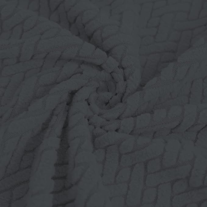 Easy-Going Stretch Jacquard Couch Cover, 1-Piece Soft Sofa Cover, Sofa Slipcover with Anti-Slip Foams, Washable Furniture Protector for Kids, Pets (Oversized Sofa, Dark Gray) - Image 5