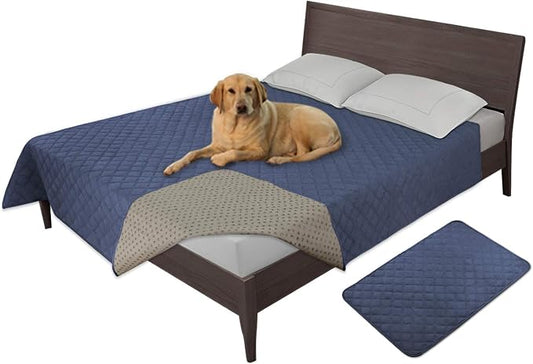 Easy-Going 100% Waterproof Dog Bed Cover, Non-Slip Pet Blanket for Furniture, Washable Couch Cover, Repleasement Sofa Cover (120X82 in,Navy) by Easy-Going