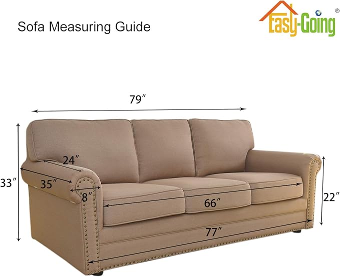 Easy-Going Stretch Couch Covers for Sofa Washable Large Olive Green | 1-Piece Sofa Covers for 3 Cushion Couch Furniture Protector Couch Slipcover Soft with Bottom for Kids Pets - Image 6