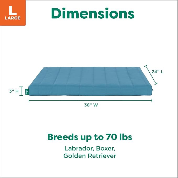 Furhaven Orthopedic Dog Bed – Puffy Quilted Foam Mattress with Removable Washable Cover, Soft & Supportive for Kennels & Crates - Large, Lagoon - Image 3