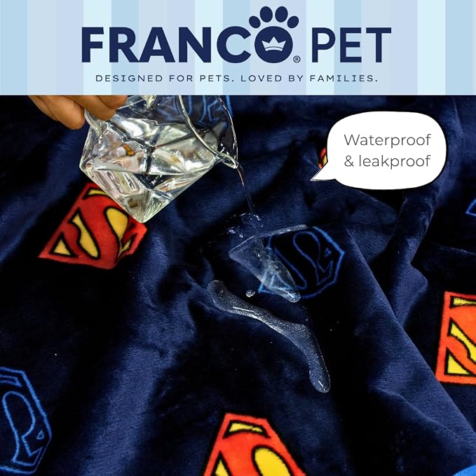 Superman DC Comics Waterproof Dog Bed Cover, Large 50x60 Pet Blanket for Furniture Bed Couch Sofa, (Officially Licensed) by Franco - Image 4