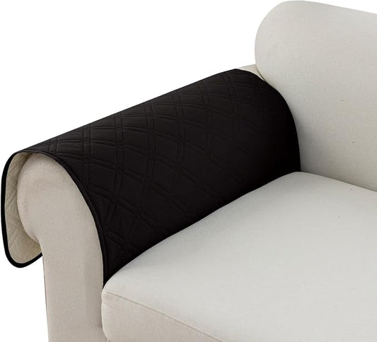 Genina Sofa Armrest Cover, Anti-Slip Armchair Slipcovers for Dogs Cats Pet, Water Resistant Couch Arm Cover for Backrest Recliner Loveseat, L Shaped Sofa, 23.6 x 27.5 Inches（2 Pieces） by Genina