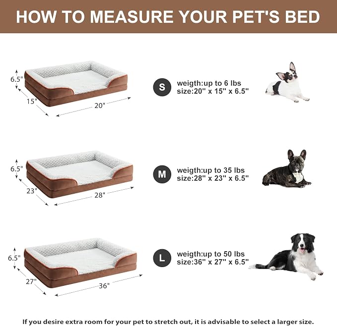 LEXTRO Orthopedic Dog Bed for Medium Dogs, Comfy Sleeping Dog Sofa Bed | 28x23 Inch Medium Dog Bed with Sides, Non-Slip Bottom and Egg-Crate Foam Dog Couch Bed with Washable Removable Cover - Image 4