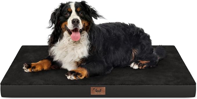 Outdoor Extra Large Dog Bed XXL for Giant Breed Dogs | Egg Crate Orthopedic Foam, Fits 48x30 Crates, TPU Waterproof Layer, Machine Washable 1680D Oxford Cover, Up to 110 lbs by TailStories