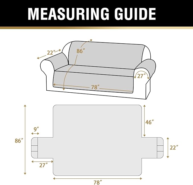PrinceDeco Sofa Cover Couch Cover for 3 Cushion Couch Water Resistant Sofa Cover for Living Room Quilted Furniture Couch Cover Washable Couch Protector Width Up to 78"(Oversized Sofa, Brown) - Image 3