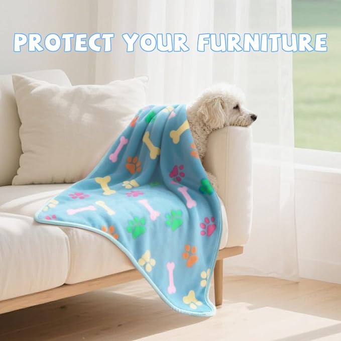 YUEPET 2 Pack Waterproof Dog Blanket, Washable Puppy Blanket for Small Dogs | Bed Couch Sofa Protector, Waterproof Inner Layer, Soft Fleece Flannel, 23 x 16 in, Machine Washable, Small Dogs and Cats - Image 5