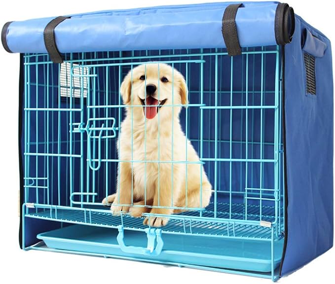 Dog Crate Cover for Wire Crates,Fits Most Dog Crates,Windproof Water-Resistant Oxford Pet Kennel Covers, Provided for Wire Crate Indoor Outdoor Protection,Easy to Put On, Take Off by PJDDP