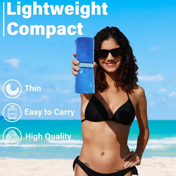 Widdonen Microfiber Beach Towel,Compact 2 Pack-71x32 Inch with Bag Travel | Extra Large,Lightweight,Thin,Sand Free,Quick Dry,Absorbent.Packable for Camping,Swim,Pool,Bath,Picnic,Cruise Essentials Gift - Image 3