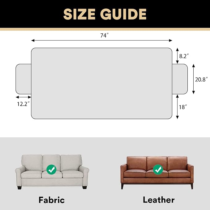 PrinceDeco Couch Cover for Dogs Waterproof Couch Covers for 3 Cushion Couch Sofa Pet Cover for Sectional Couch Furniture Bed Sofa Cover Washable,French Oak,47x68 Inch - Image 6