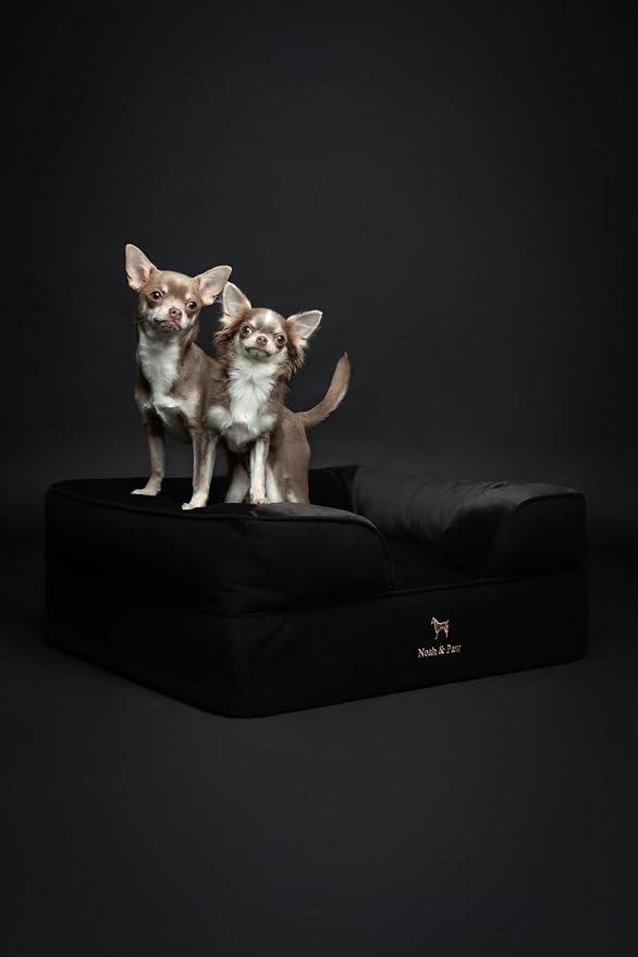 NOAH & PAW Dog Bed, 28x23x11 Inch, Orthopedic Dog Beds for Medium Size Pets, Eggshell Memory Foam Infused with Cooling Gel, Inner Cover, Water Resistant, Machine Washable (Denim Sofa Collection) - Image 3
