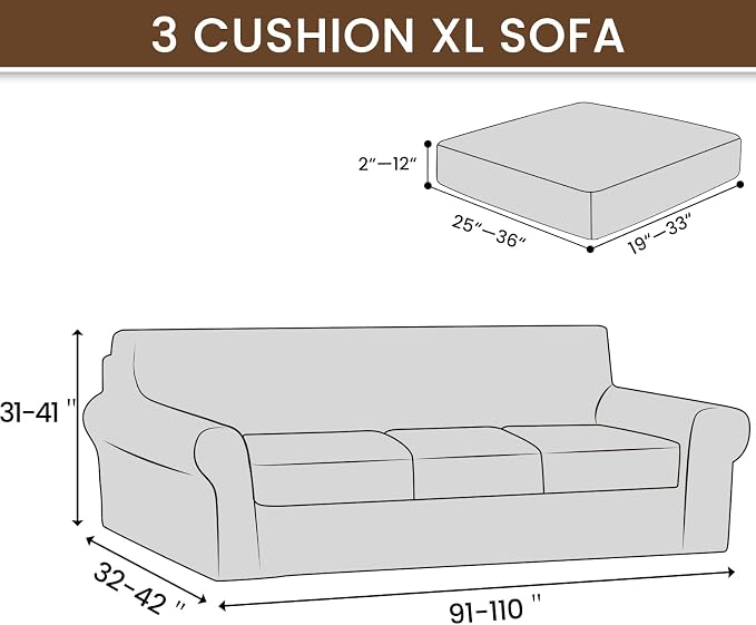 XINEAGE 4-Piece Velvet Oversize Sofa Cover, Couch Covers for Dog,Pink | 3 Cushion Large Sofa,Stretch Non-slip Elastic, Pet-friendly, Washable, Fast Setup, Soft Plush Fabric, Furniture Protector. - Image 3
