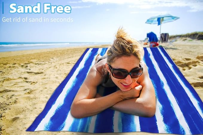 TwoYek Microfiber Beach Towel Extra Large 71x32 Stripes Floral 2 Pack | Thin & Lightweight, Sand Free, Super Absorbent & Quick Dry, Oversized Towels for Beach Bath Pool Swim Travel Essentials Gift - Image 5