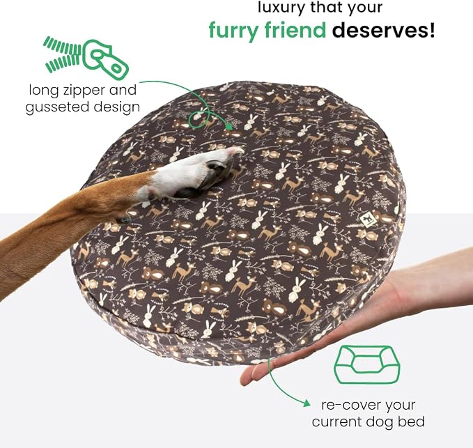 Molly Mutt Gorgeous Beasts Dog Bed Duvet Cover, 100% Cotton Canvas Cover for Dog, Puppy, or Cat Bed, Durable, Washable, and Free of Harmful Chemicals, Round, 36"x5" - Image 4
