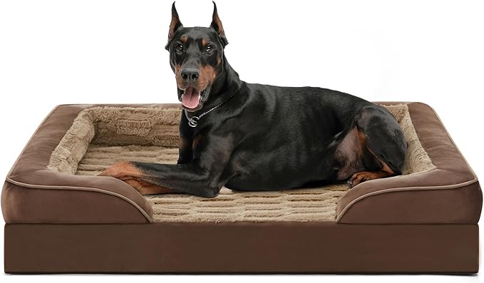 FURTIME Orthopedic Extra Large Dog Bed, Waterproof Dog Beds, 48x35x6.5 Supportive Foam Pet Couch Bed with Removable Washable Cover and Nonskid Bottom by FURTIME