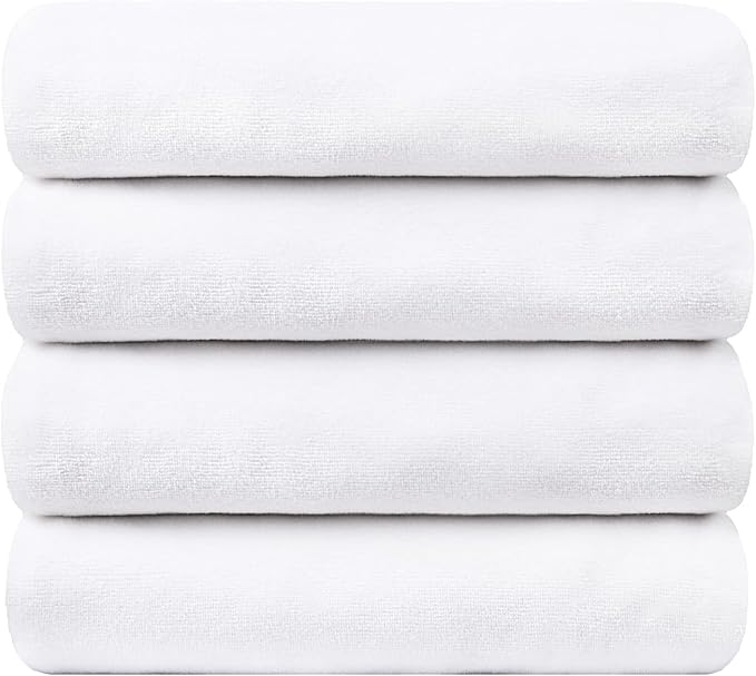 JML Large Microfiber Bath Towel, 4 Pack, 30" x 60" | Hanging Loop, Soft, Extra Absorbent, Quick Dry as Spa, Sauna, Salon Hair Wrap - Image 2