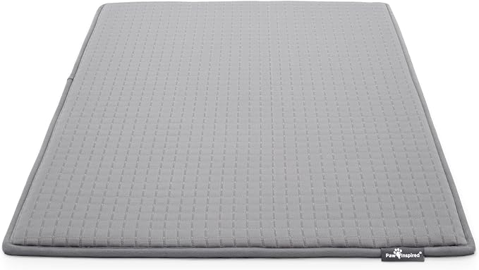 Paw Inspired Cooling Orthopedic Crate Pad, 35x22 Inch, Gray | Medium/Large Size Washable Memory Foam Mat for Dogs and Cats, Fits 36 Inch Kennel by HOME