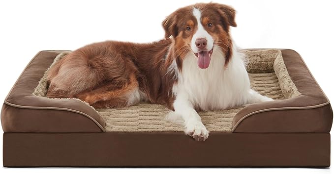 FURTIME Orthopedic Dog Bed for Medium Size Dog, Waterproof Dog Beds, 35x25x6.5 Supportive Foam Pet Couch Bed with Removable Washable Cover and Nonskid Bottom by FURTIME